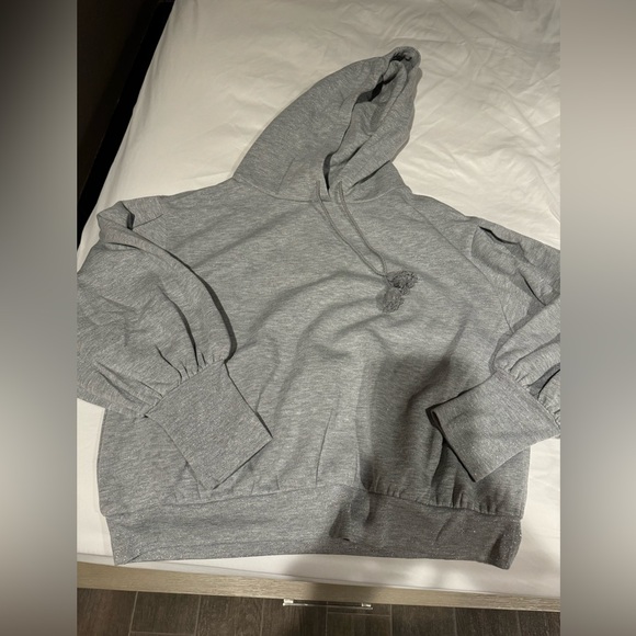 Express Tops - Express Grey Sparkle Hoodie